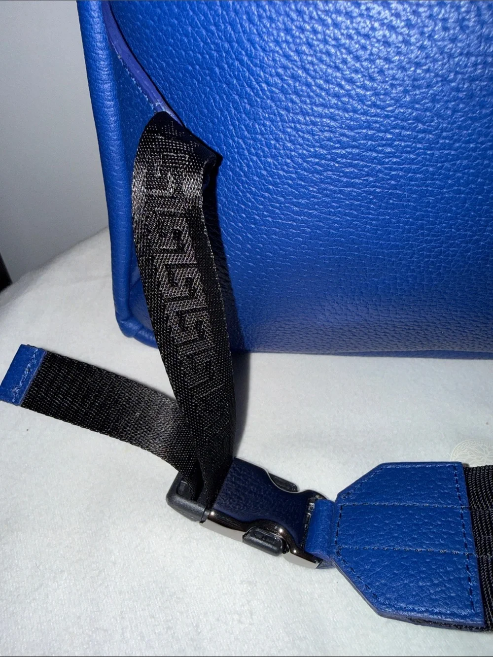New Versace Royal Blue Leather Medusa Backpack